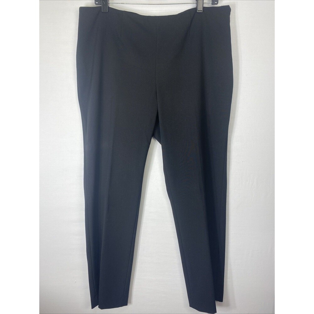 Calvin Klein Size 12 Dress Flat Front Side Zip Tapered Leg Pants Black Womens